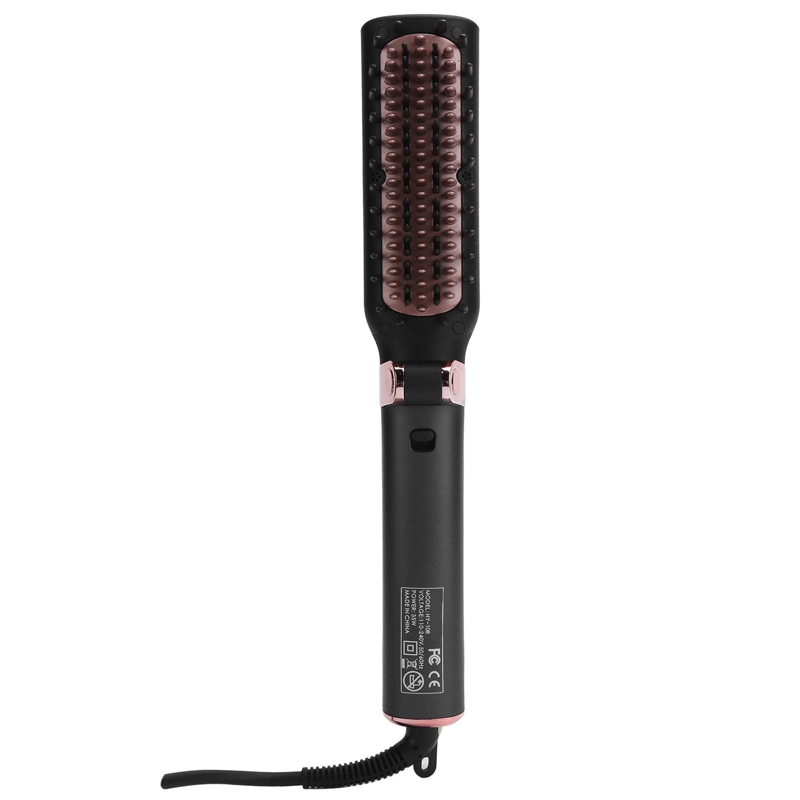 Folding Hair Straightener Curl Straight Dual Use Electric Hair Straightener Comb Brush Gray US Plug