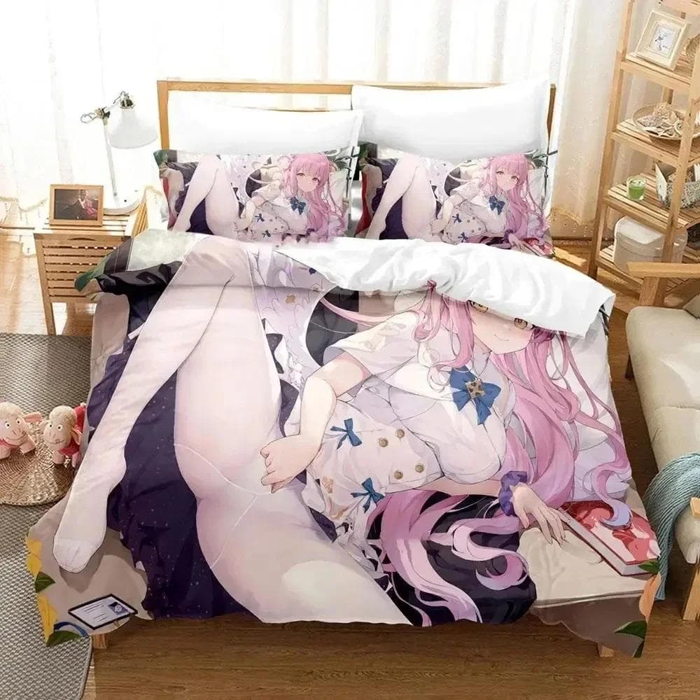 Anime Misono Mika Blue Archive Bedding Set Duvet Cover Bed Set Quilt Cover Pillowcase Comforter king Queen Size Boys Adult 70x133cm 2pcs