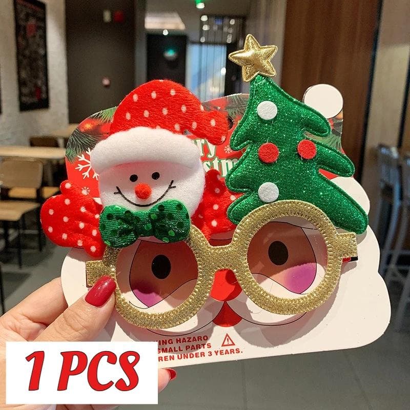 1PCS Christmas Glasses for Kids Adults Festive Holiday Dress Up Accessory Cute Xmas Gift Frames 1PCS