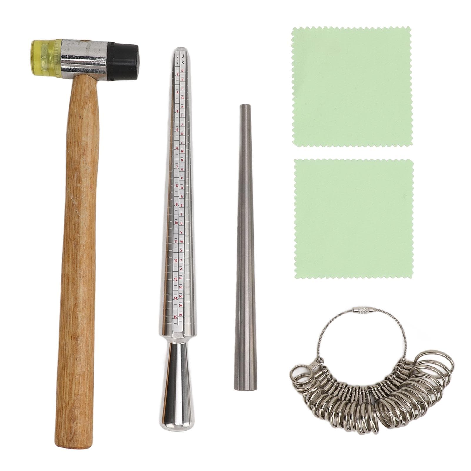 6pcs Small Ring Earrings Mandrel Kit Aluminium Efficient Multifunctional Ring Sizer Tool Set for