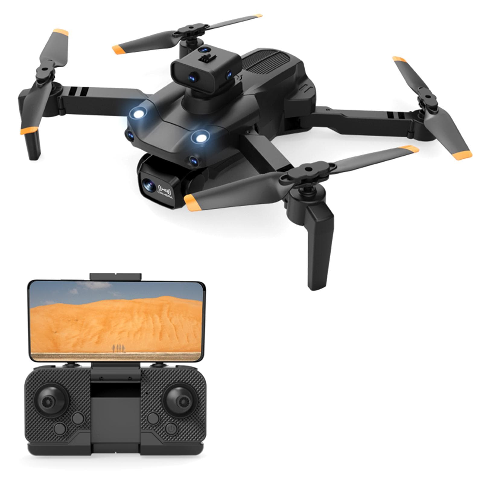 Remote Control Drone with Daul Camera 4K 5-Sides Obstacle Avoidance Optical Flow Positioning 5GWIFI no optical flow localization 1 battery black