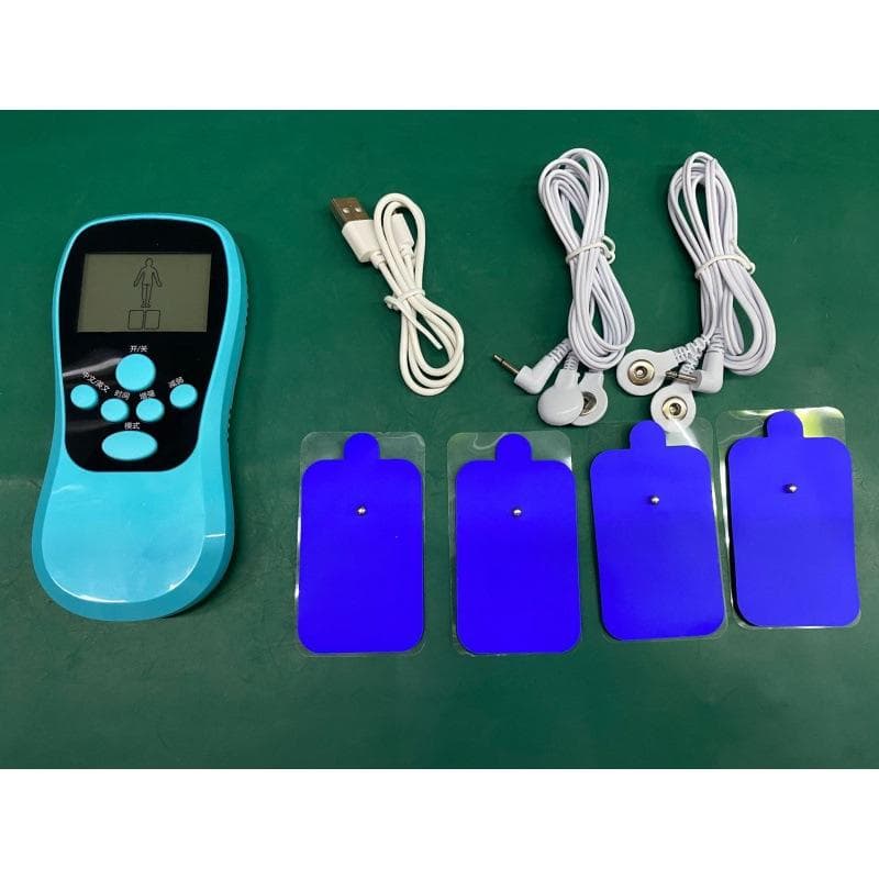 Blue Screen Double Hole Charging Mini Massager, Low Frequency Pulse Meridian Cervical Spine Massager, Digital Meridian Massager default