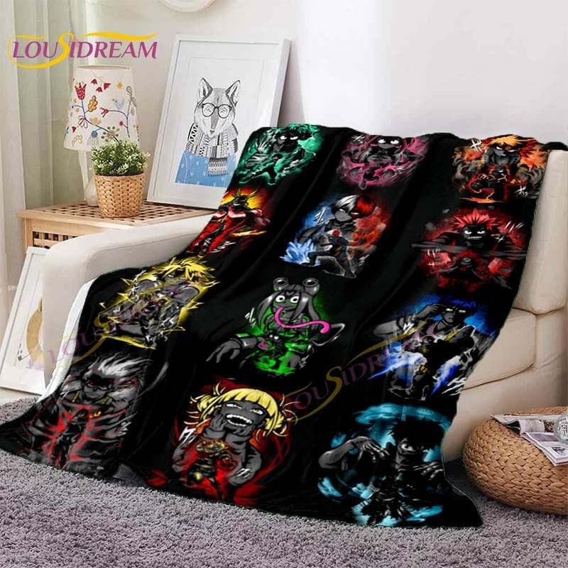 My Hero Academia Blanket Anime Blankets Midoriya Izuku Blankets Bed Sofa Lazy Soft Blanket Boys Girls Kids Gift Flannel Blankets 130x150cm