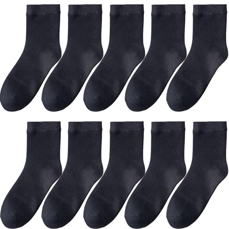 10 Pair Women's Bamboo Fiber Socks Harajuku Retro Solid Color Casual Ladies Set Black Socks Korean Style White Socks SIZE 36-40