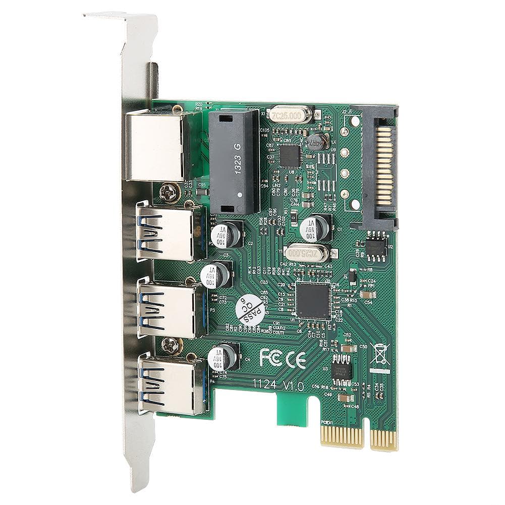 ST610 PCI E Ultra High Speed USB 3.0 Giga RJ45 Network Expansion Adapter Riser Card