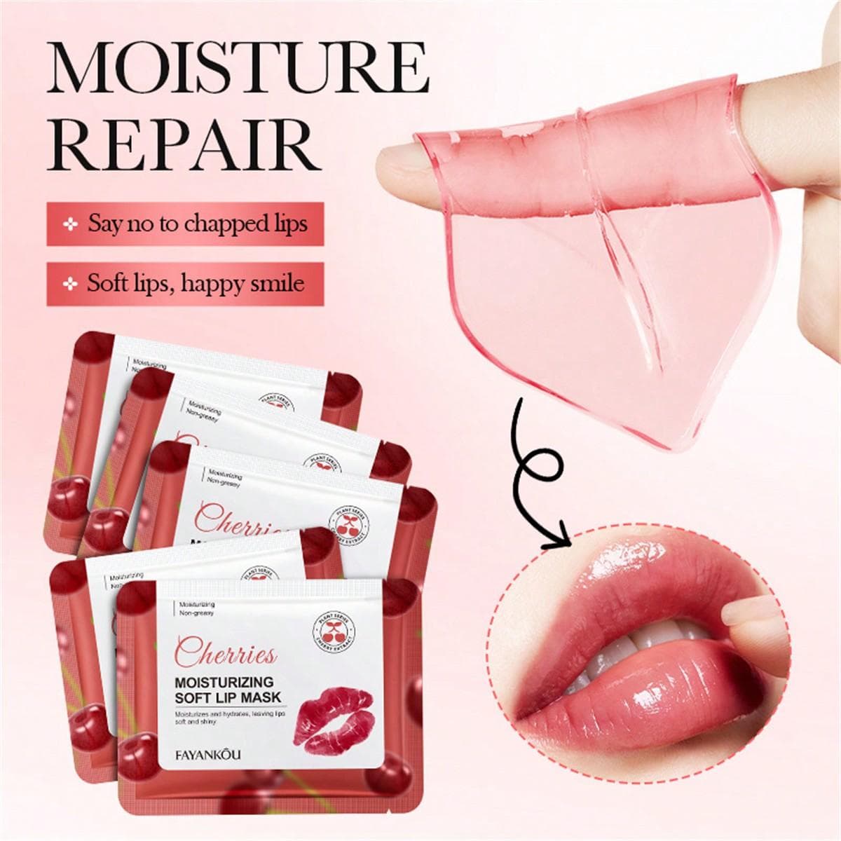 10pcs MOISTURIZING SOFT LIP MASK Hydrating Erase Signs of Fatigue Natural Pink Lips Prevent Drying Brighten Lips Color Smooth Lip Lines red