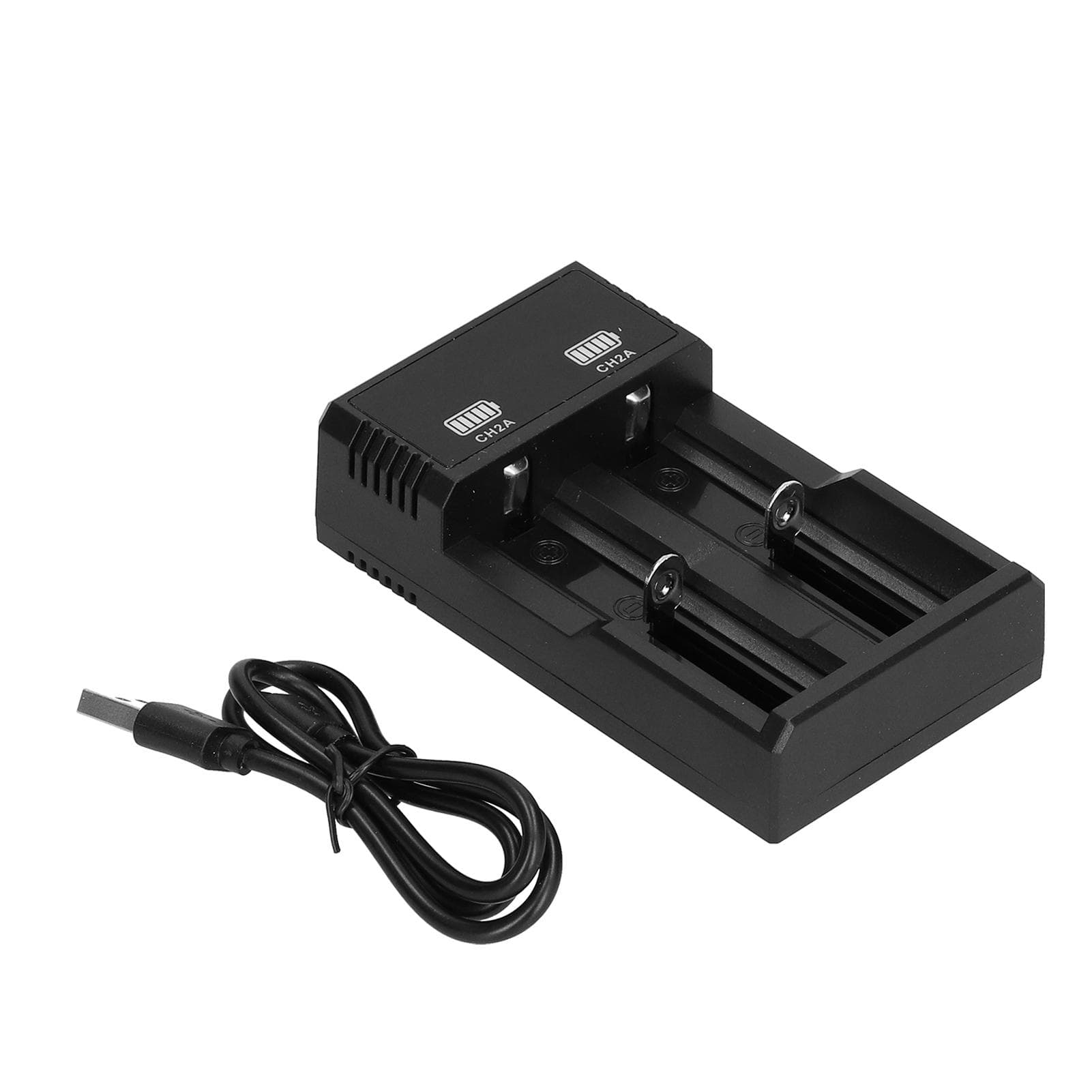 Universal Battery Charger 2 Bay USB Rapid Charge with Indicator Light for 18500 26650 Lithium