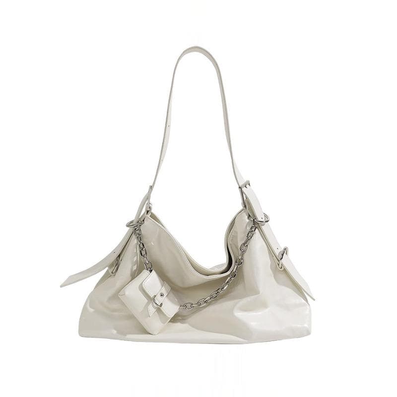 Spring and Summer Simple Underarm Bag, Large-capacity Casual, Versatile and Fashionable Headphone Bag, Commuter Single-shoulder Tote Bag white