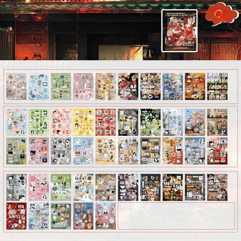Creative Design Vintage Scrapbook Journal Sticker Kawaii Japanese Cartoon Cake Stationery Sticker DIY Decor Sticker Kids Gift