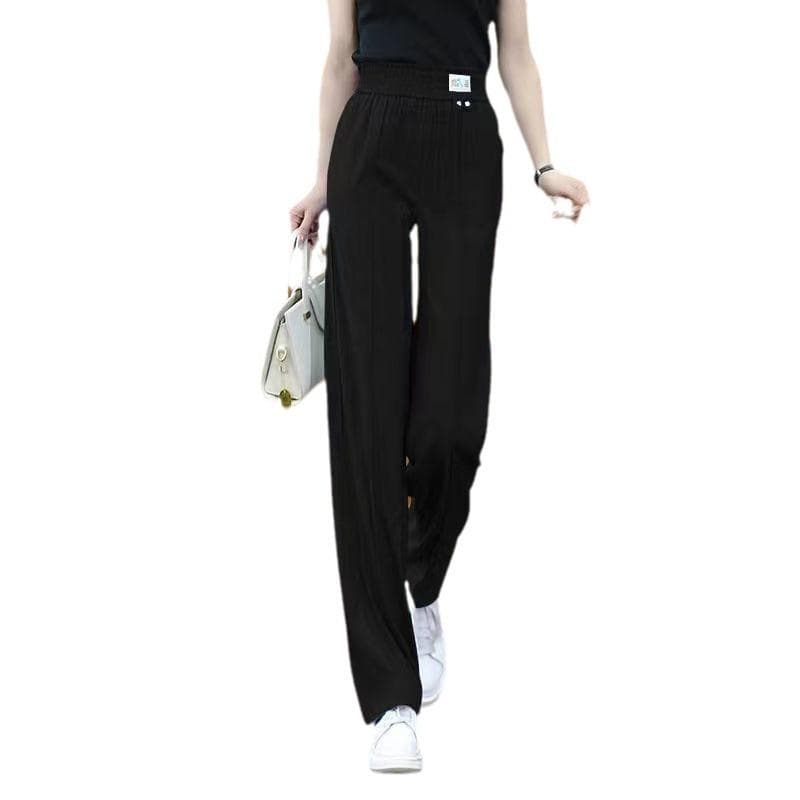 High-waisted Straight Trousers for Women In Summer Thin Versatile Loose Mother Middle-aged Casual Drooping Wide-leg Pants 3XL