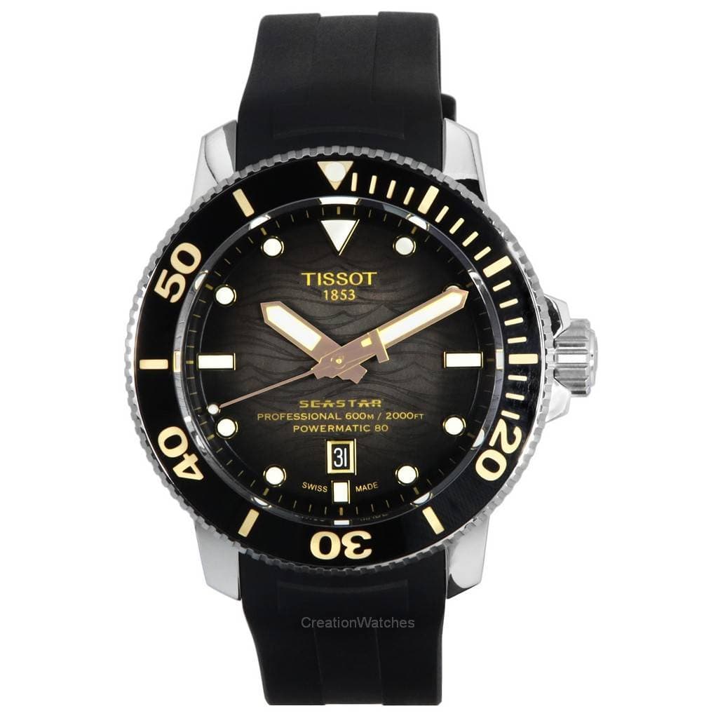 Tissot T-Sport Seastar 2000 Professional Powermatic 80 Diver's T120.607.17.441.01 T1206071744101 600M Men's Watch black/grey
