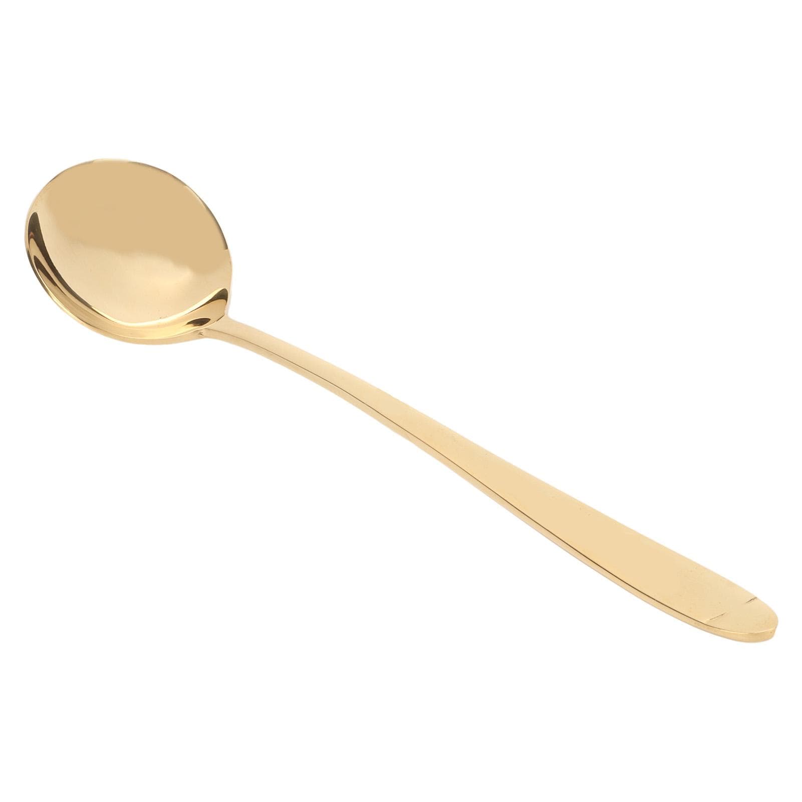 Serving Spoon Brass Polished Glossy Edges Elegant Style Compact Portable Round Soup Spoon for L(for 6.5-9kg)