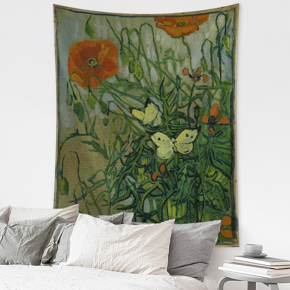 Despair Moth Tapestry Wall Hanging Van Gogh Oil Painting Hippie Tapiz Art Aesthetics Room Living Room Home Decor 95x70cm