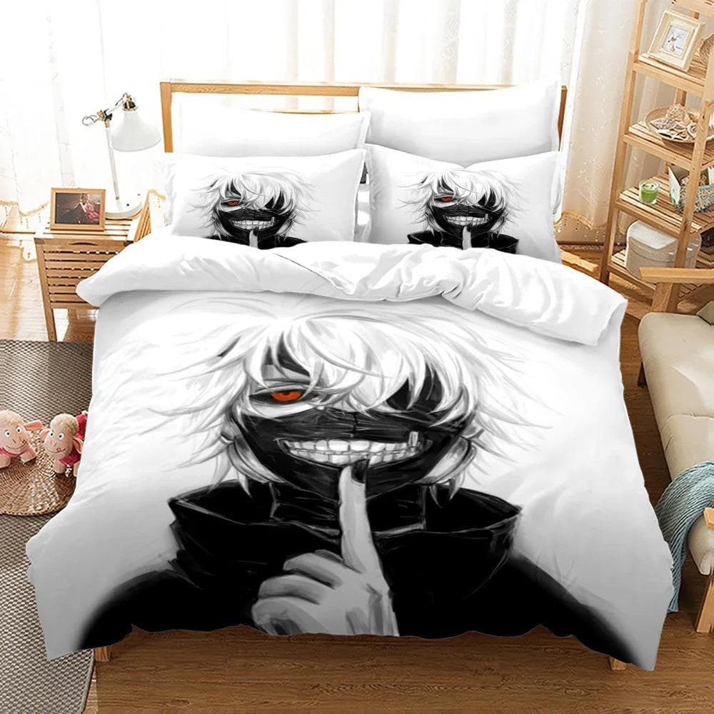 Tokyo Ghoul Bedding Set Single Twin Full Queen King Size Hip Hop Anime Bed Set Teenager Bedroom Duvetcover Sets 3D Print 02 70x133cm 2pcs