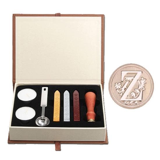 26 Letter Pattern Retro Sealing Wax DIY Decoration Cuprum Stamps Wood Handle for Wedding Invitation Z