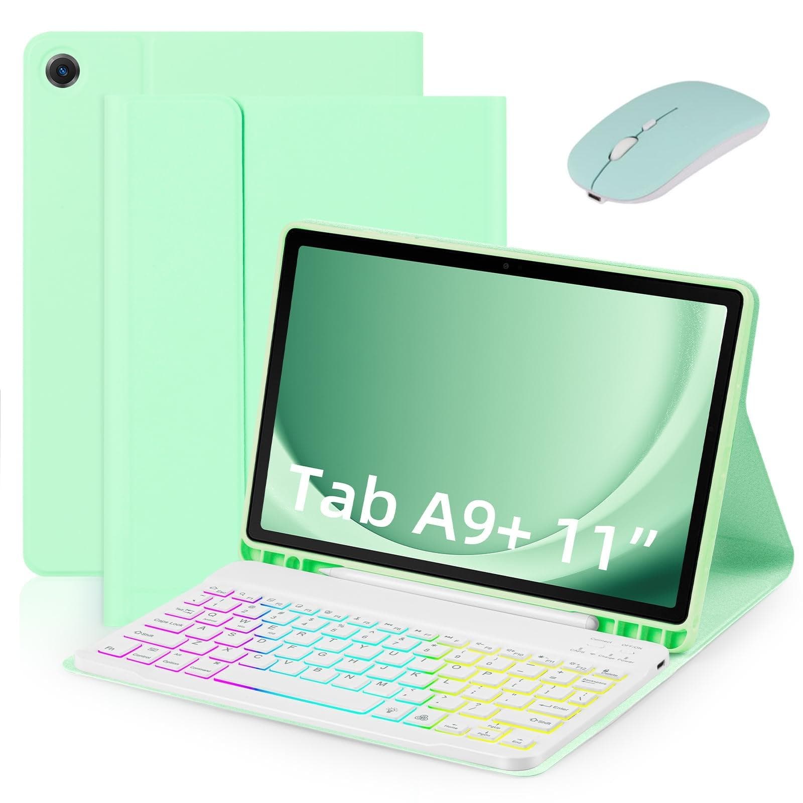 For Samsung Galaxy A9 Plus 5G Keyboard Tablet Case Transform Your Tablet into a Laptop with green