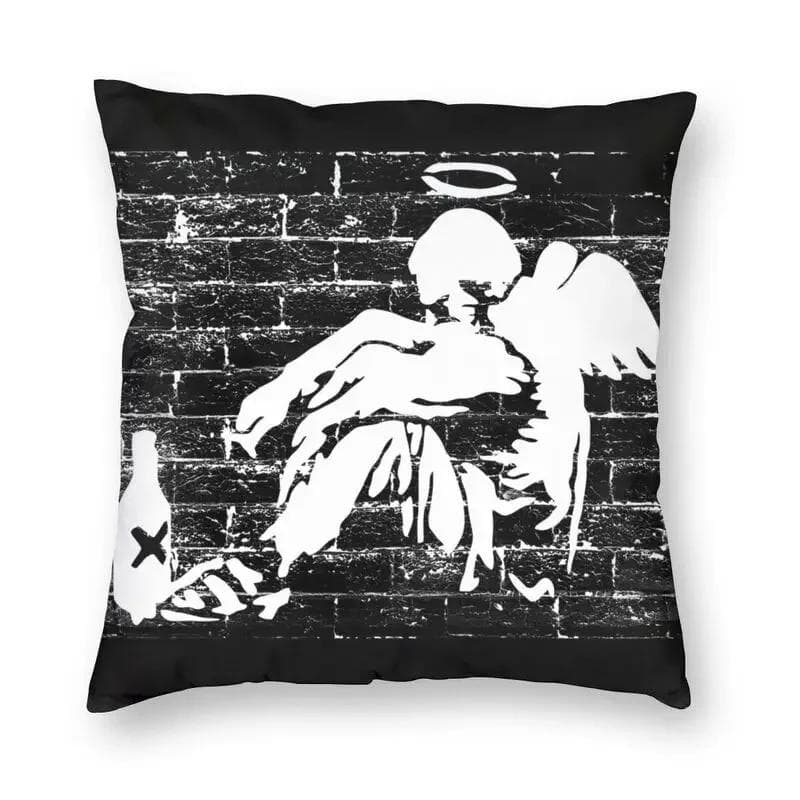 Banksy Uncovering Graffiti Pillow Cover Home Decor Cushion Sofa Street Art Cushion Cover Throw Pillow for Car Decorative Cushoin 50x50cm