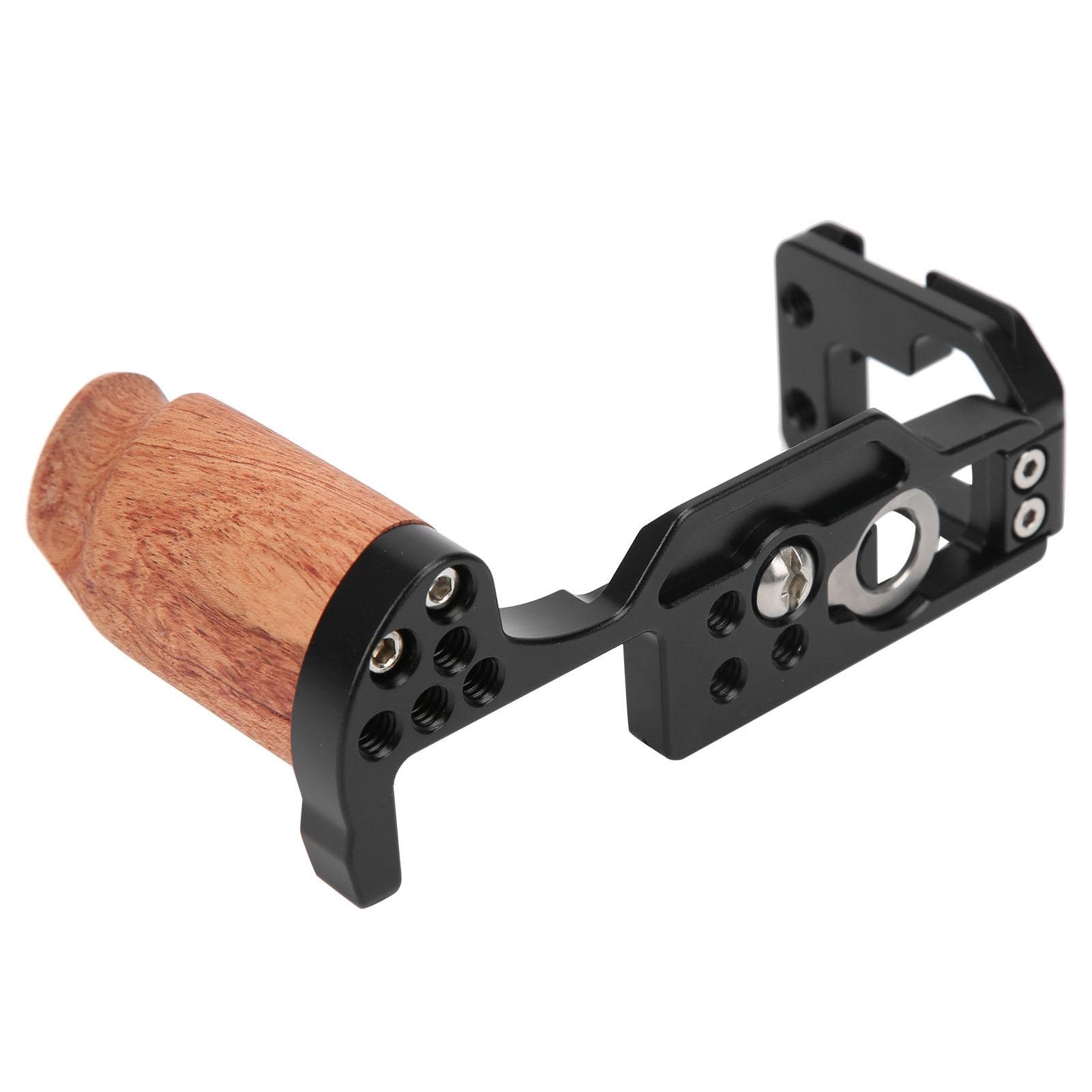 Aluminium Alloy Vertical Quick Release L Plate Wooden Handle for Olympus EM10 IV Camera