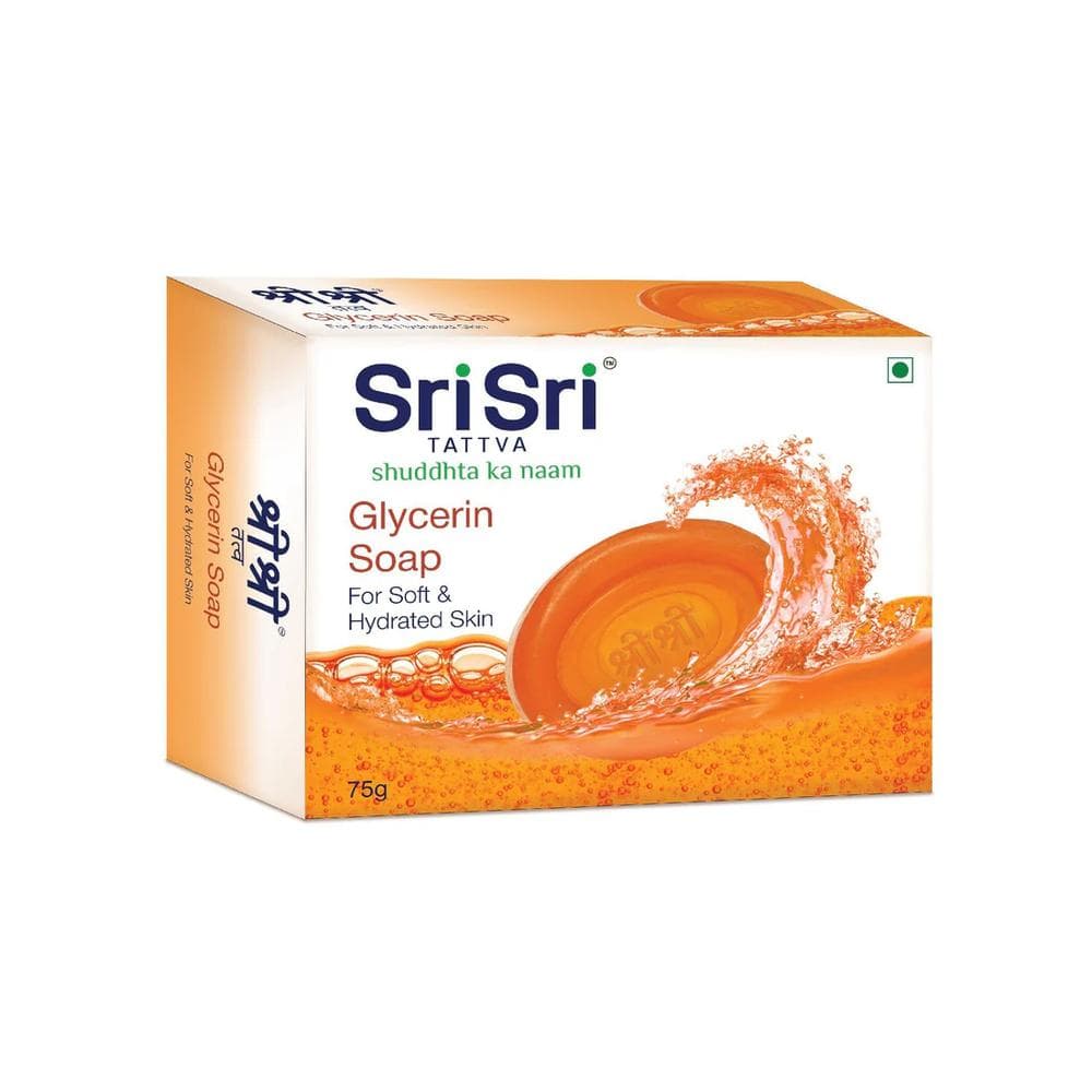 Sri Sri Tattva Glycerine Soap 75 g – Transparent Herbal Bathing Bar Pack = 75 gm