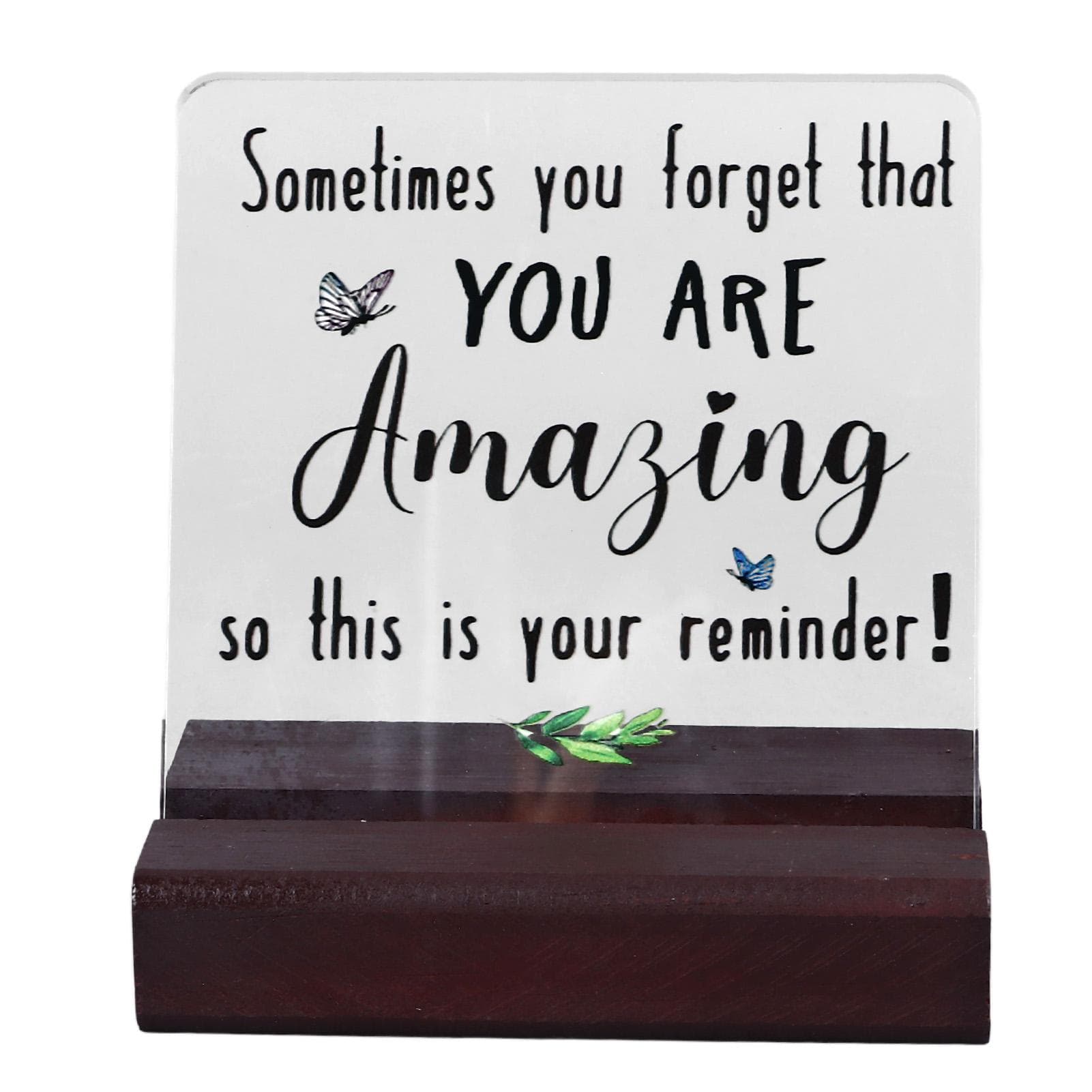 Coworker Leaving Gift Clear Thick Acrylic Wooden Base Proper Size Office Decorative Desk Sign for