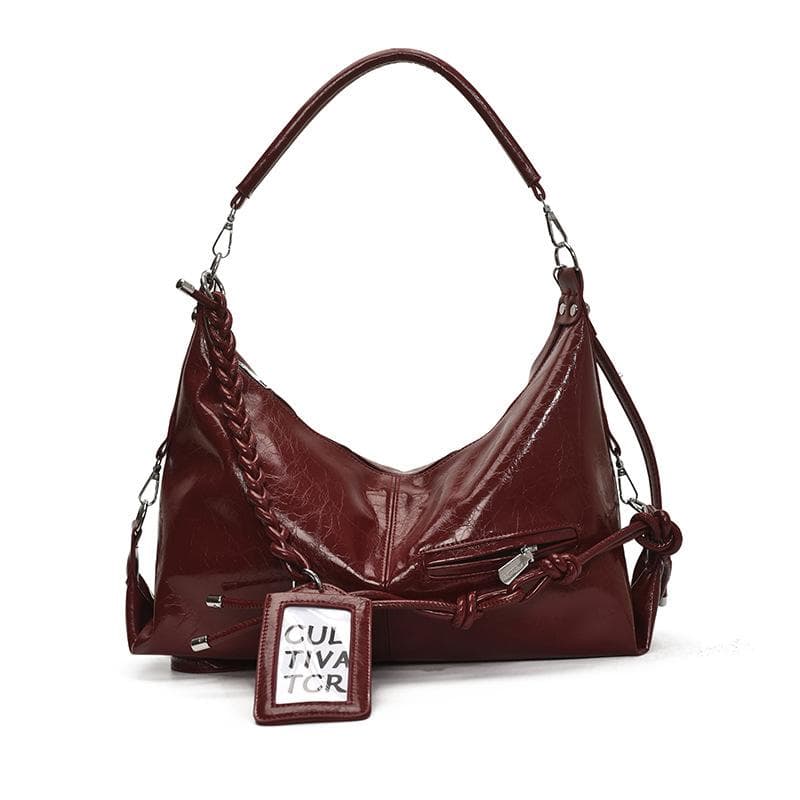 Summer niche solid color underarm bag fashion shoulder oblique span bag women 2025 new popular commuter tote bag red