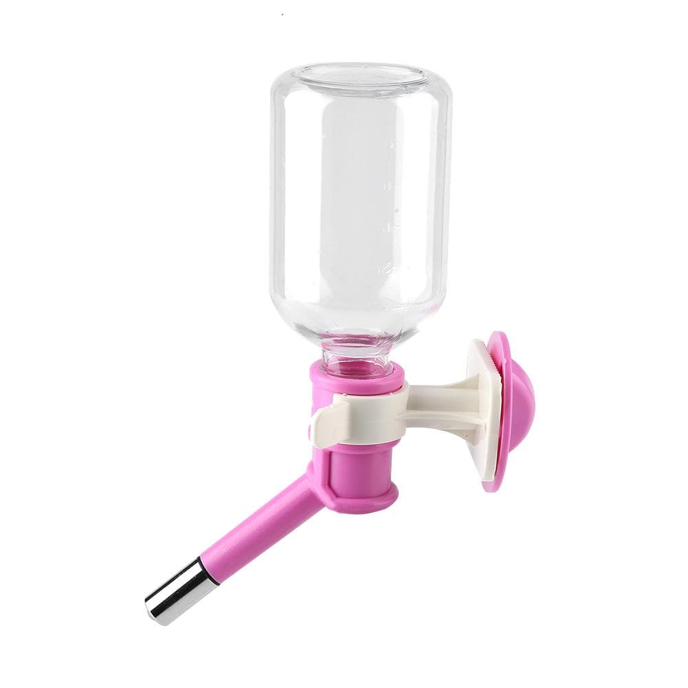 Pet Dog Hanging Drinking Bottle Head Fountain Portable Cat Water Dispenser(S 250ml Pink)