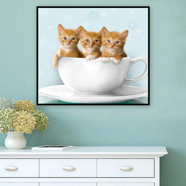 Cross Stitch Embroidery Kits Birds cat Cotton Thread Painting DIY Needlework 20X30
