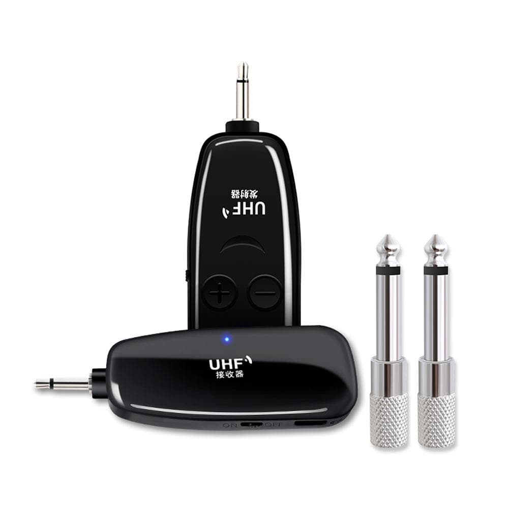 USB Rechargeable Wireless Guitar Wireless Transmission System Kit Black UHF Emitter Receiver Set