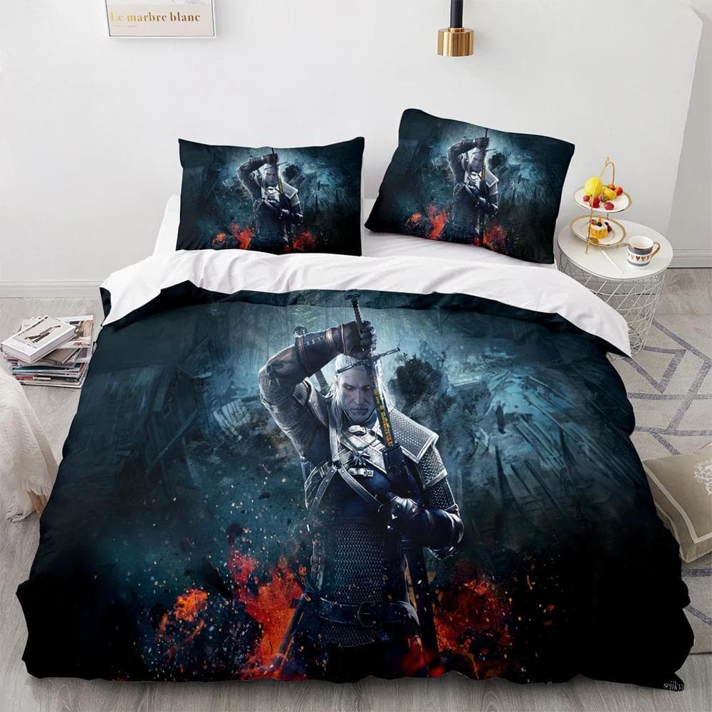 3D Printed The Witchers Bedding Set Boys Girls Twin Queen Size Duvet Cover Pillowcase Bed Kids Adult Home Textileextile AU Single 140x210cm