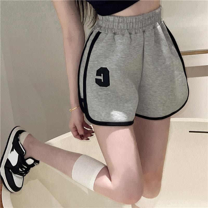 Gray Sports Casual Pants for Women In Summer, Small High-waisted, Slim, Loose Wide-leg Pants Shorts XL grey
