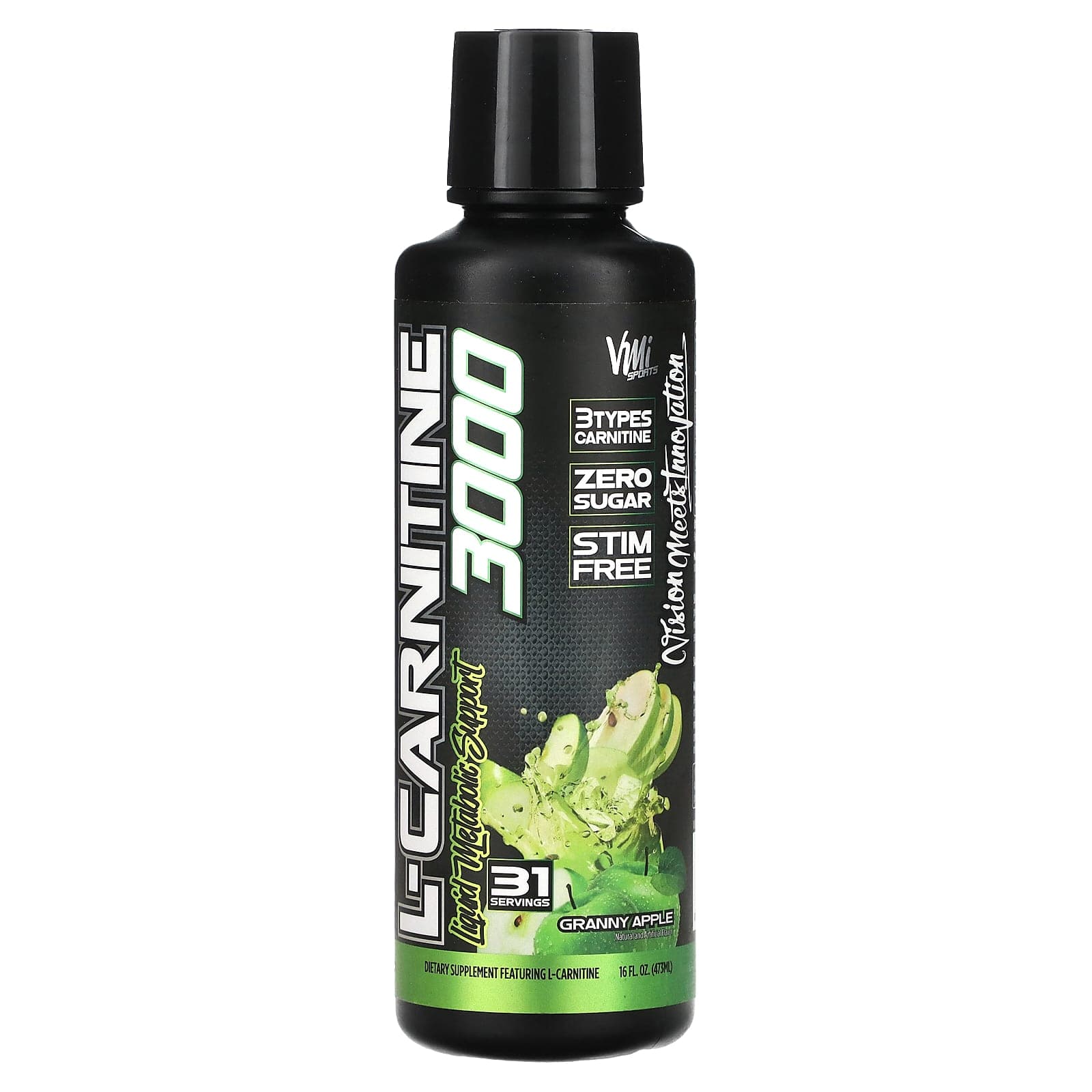 VMI Sports, L-Carnitine 3000, Granny Apple, 16 fl oz (473 ml)