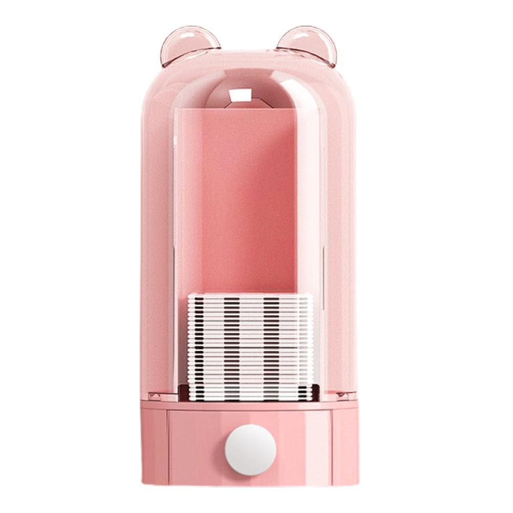 Automatic Cotton Pad Dispenser Press Out Makeup Cotton Holder Dispenser Cosmetic Cotton Pad Sakura powder (get 50 cotton pads)