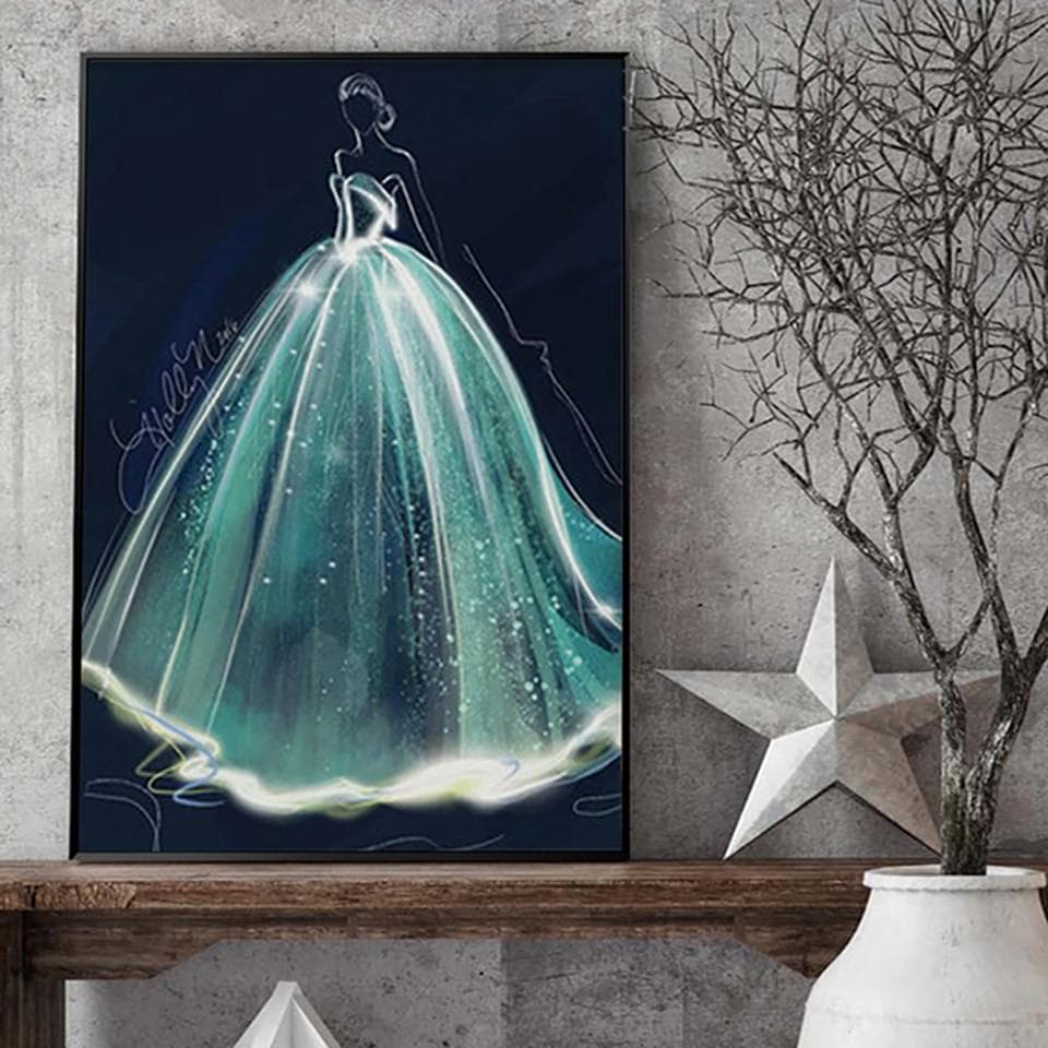 Wedding Dress Clothes New Arrival DIY Crystal Full Drill Square 5D Diamond Painting 20X30CM