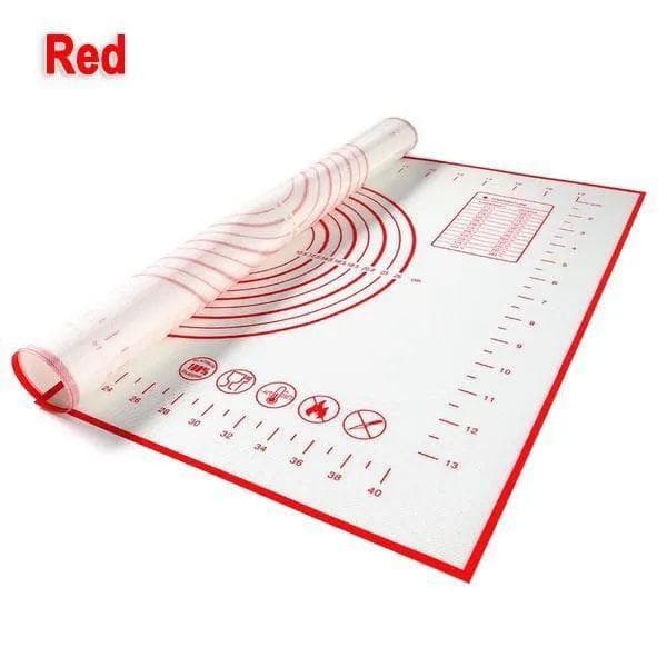 Non-slip Silicone Pastry Mat Baking Mat Counter Mat Dough Rolling Mat 30cm*40cm red