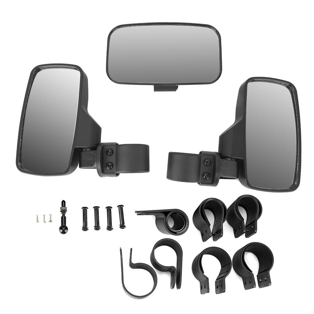 UTV ATV Side Center Rear Wing Mirror Combo Kit Fit for Commander Arctic Cat Wildcat