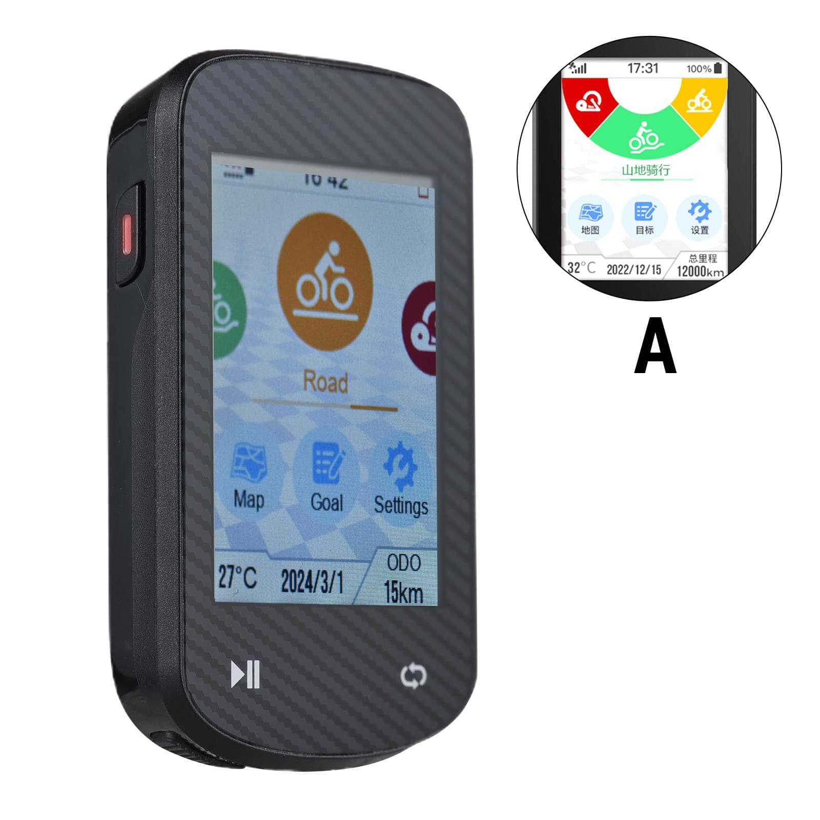 GPS Bike Computer Wireless Waterproof GLONASS ANT+ Sensor and BT Compatible Offline Maps Gyroscope A