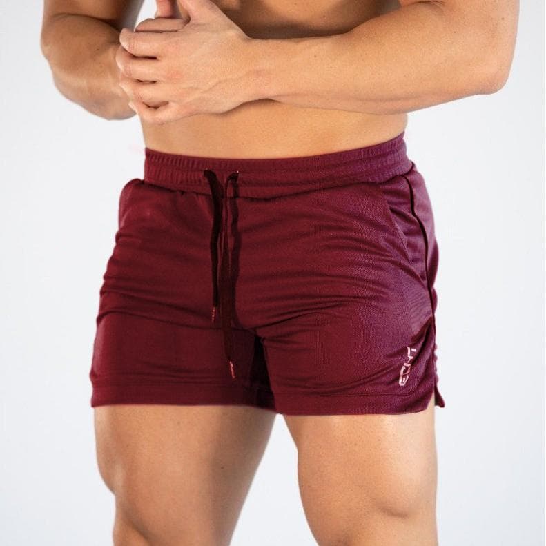 Fitness sports Shorts Man Summer Gyms Workout Male Breathable Mesh shorts Quick Dry Beach Short Pants men Sportswear 4XL wine red