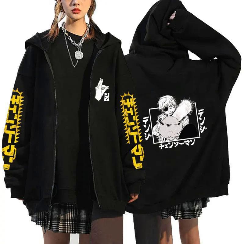 Anime Chainsaw Man Zip Hoodies Sweatshirts XXL