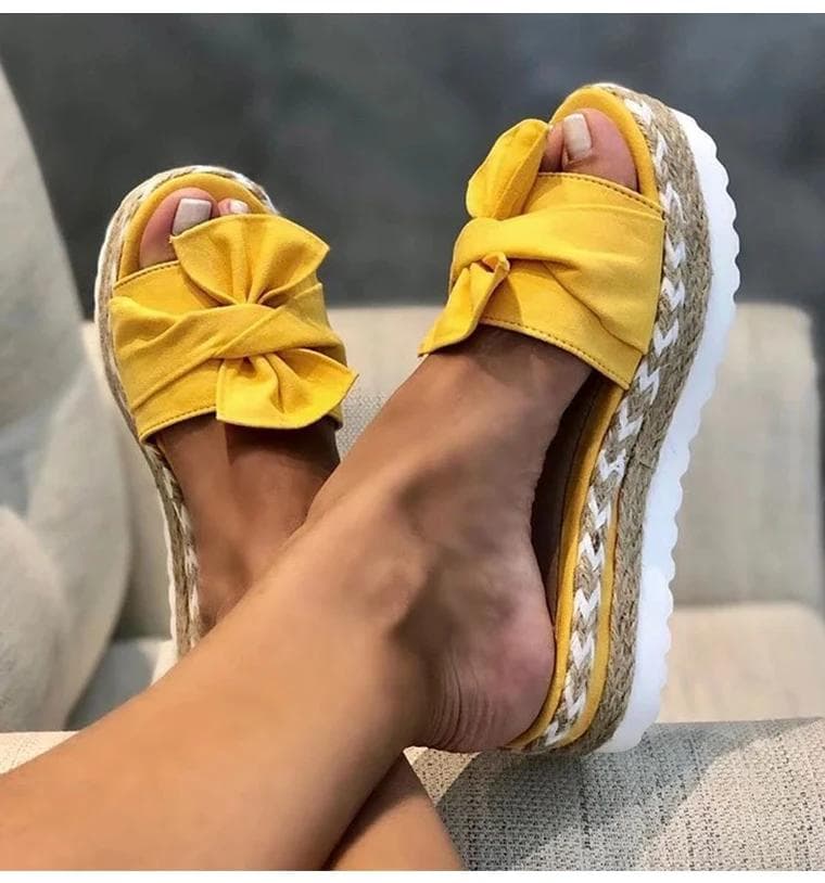 Women Heels Sandals with Wedges Shoes Woman Flower Platform Slippers Summer New Female Sandalias Mujer Elegant Summer Shoes 36