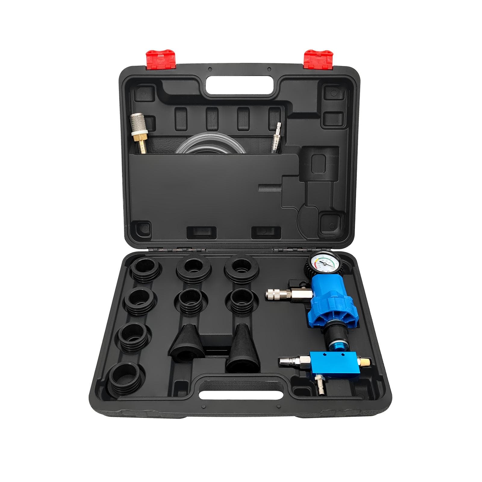 Coolant Vacuum Refill Kit with 2 Tapered Rubber Adapters, Cooling System Vacuum Purge & Refill Kit black