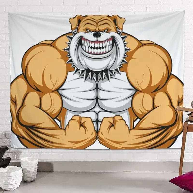 Fitness tapestry gym background cloth fitness hanging cloth macho animal muscle pattern 150x100cm