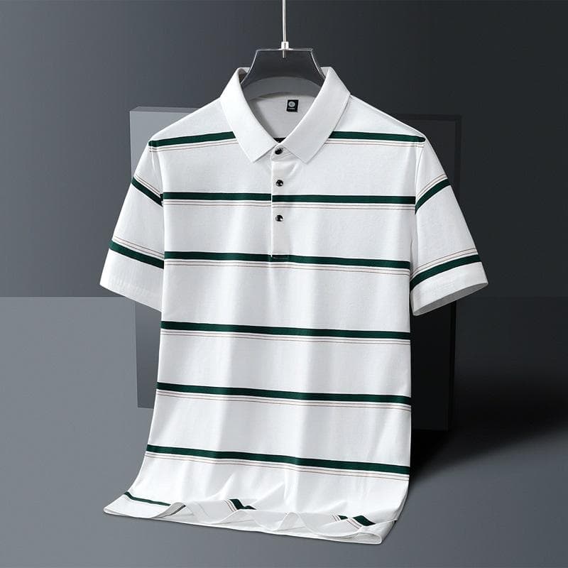 Men's Short Sleeved T-shirt Summer Striped T-shirt Polo Shirt Summer Short Sleeved Shirt XXXL