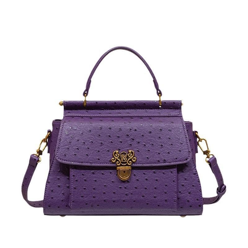 Leather Ladies Handbags with Large Capacity Autumn and Winter High-end Feeling This Year's Popular Bags purple