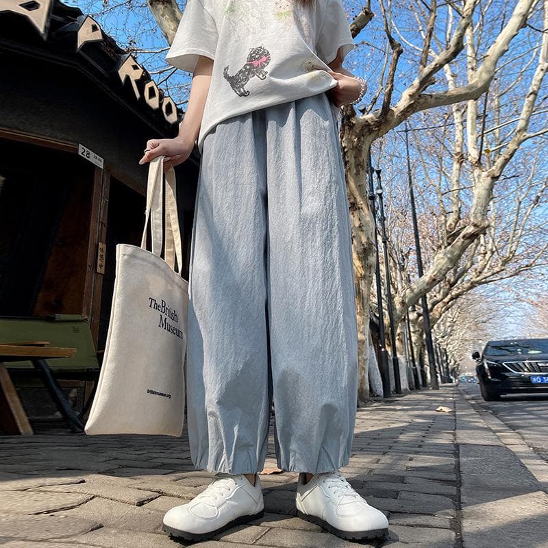 Ice Silk Bloomers for Women In Summer High Waist Loose Casual Quick-drying Sun Protection Carrot Pants Harun Cropped Pants 2XL
