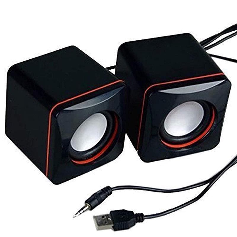 Portable Computer Speakers USB Powered Desktop Mini Speaker Bass Sound Music Player System Wired black