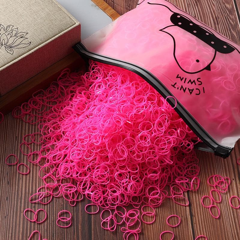 1000pcs Hair Ties, Soft Elastic Hairbands For One-Time Hair Styling Hair Products Hair Accessories For Women Girls rose red