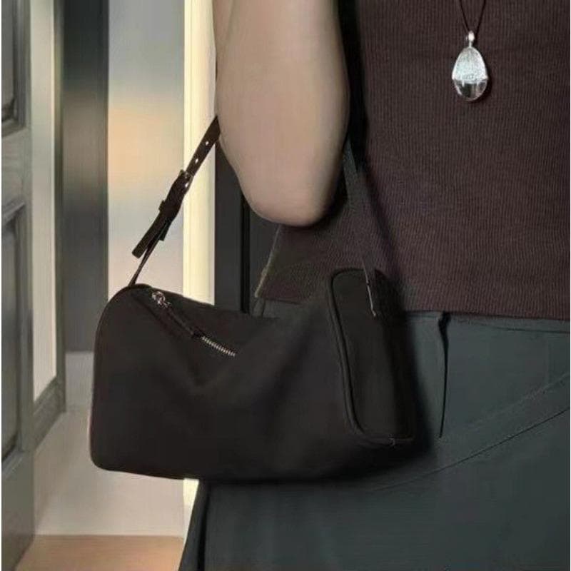Niche Leather Bag Pen Holder Bag Suede Underarm Bag One-shoulder Mini Leather Square Bag Handbag Woman