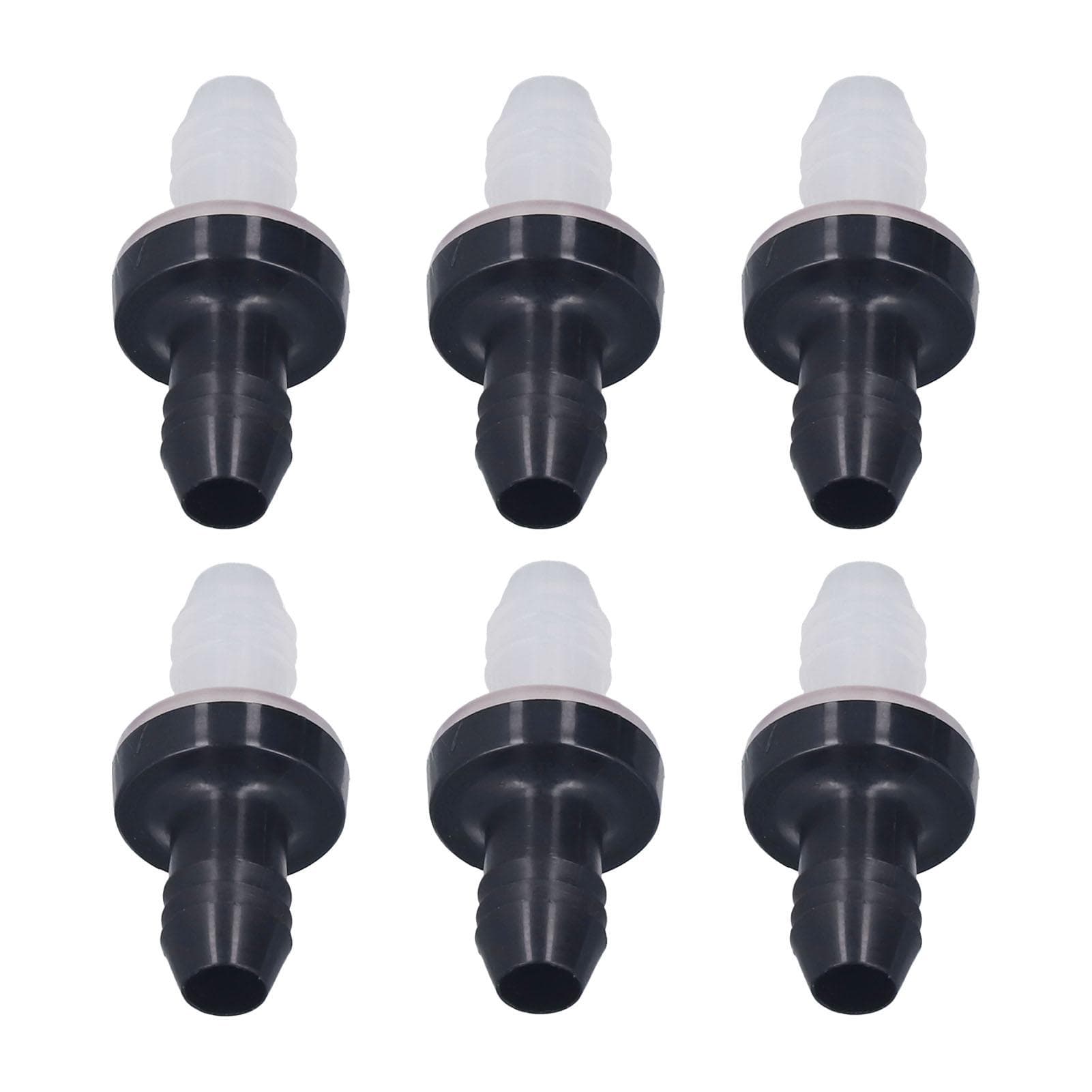 6Pcs Check Valve Plastic Non Return 1 Way Inline Valve for Liquid and Gas 38inch 10MM Interface