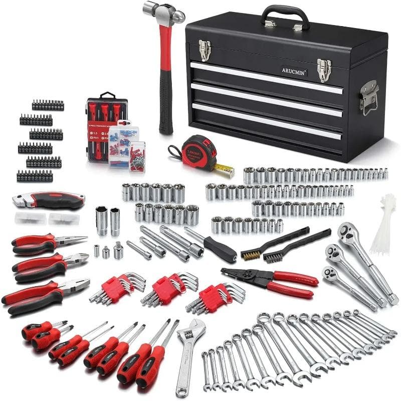 438-Piece Mechanics Tool Set with 3-Drawer Heavy Duty Metal Box Repair Tool Kit | USA | NEW United States