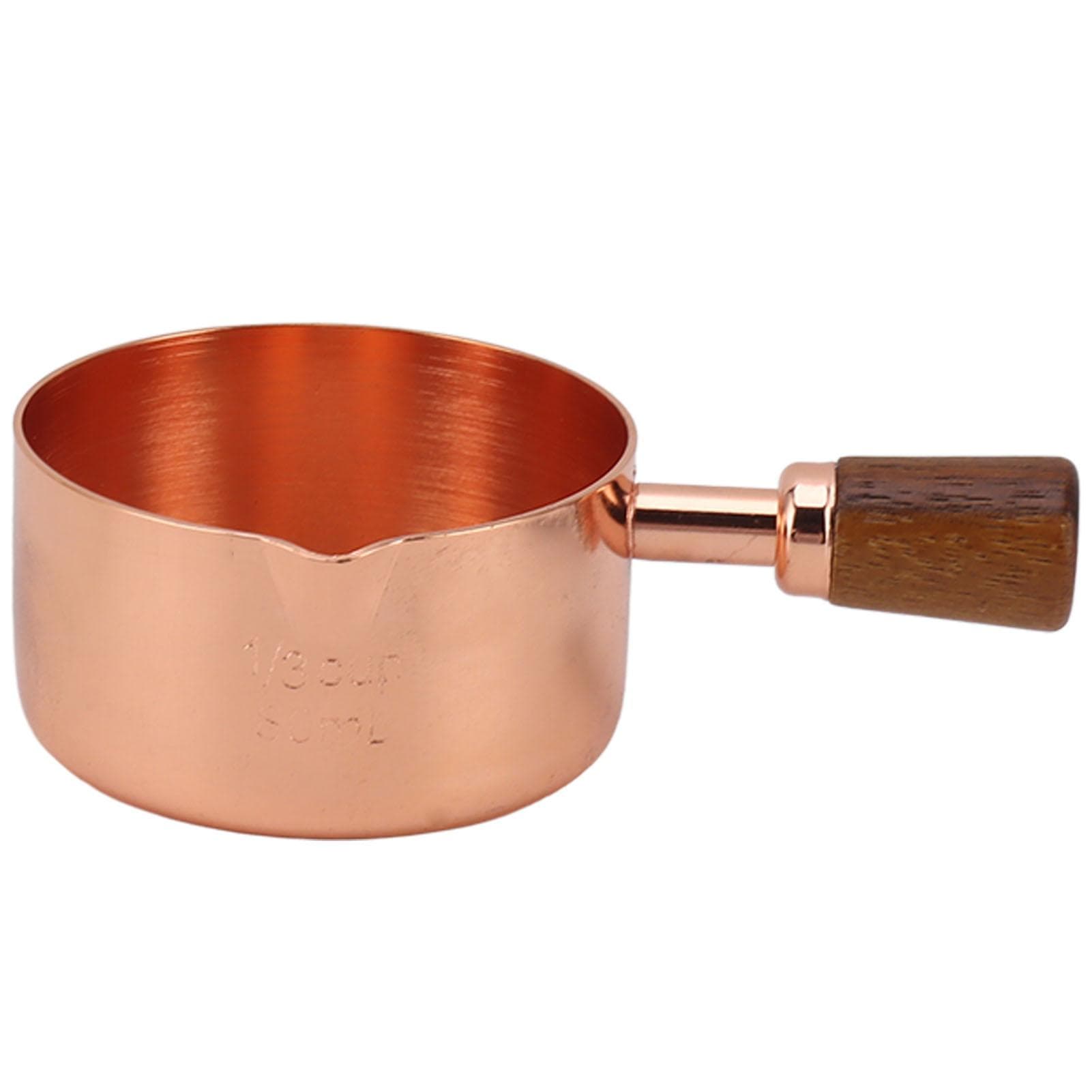 Cooking Sauce Cup Professional 304 Stainless Steel Sauce Cup with Handle for Cooking Banquet Rose Gold